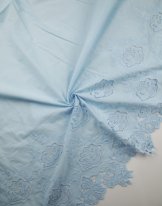 Хлопок с вышивкой "Агафья" голубой